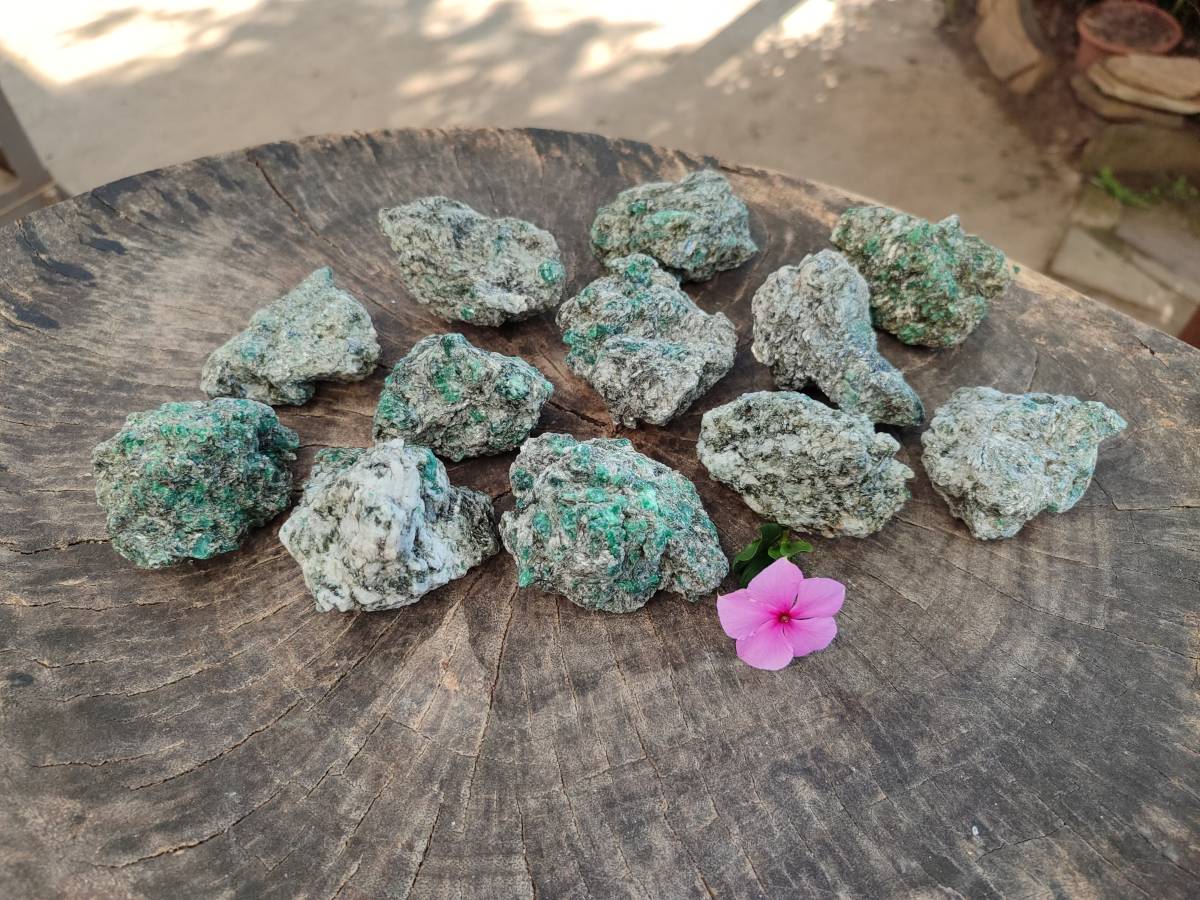 Natural Emerald Mica 'Mutokolite' Cobbed Specimens x 12 From Mutoko, Zimbabwe