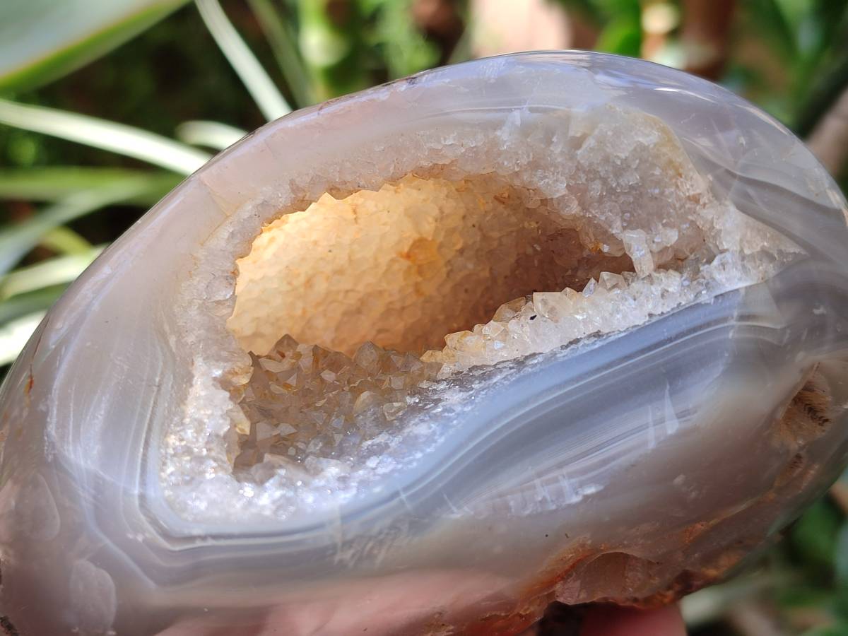 Polished Banded Agate Geodes x 2 From Maintirano, Madagascar