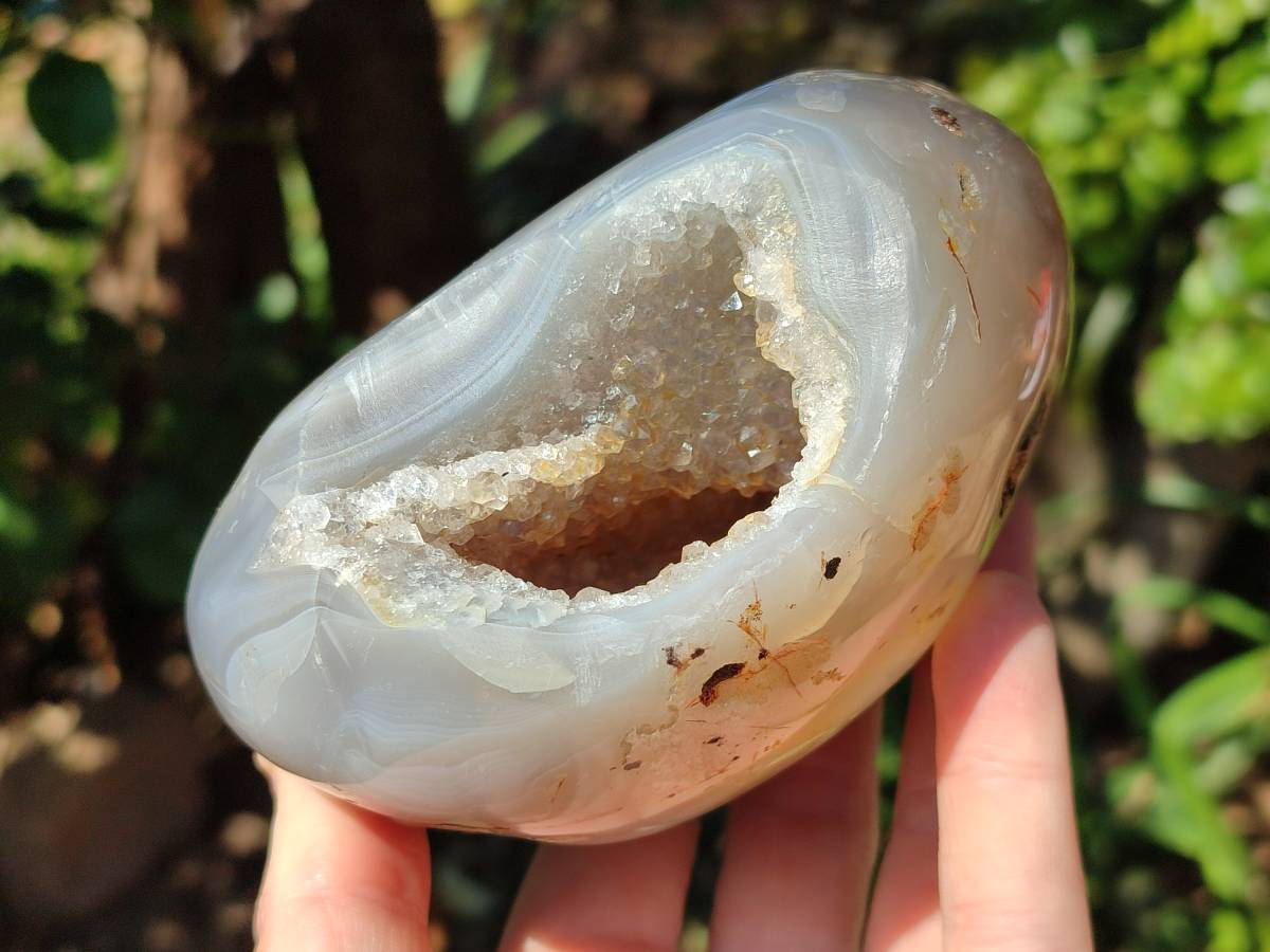 Polished Banded Agate Geodes x 2 From Maintirano, Madagascar