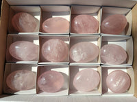 Polished Rose Quartz Palm Stones x 12 From Madagascar