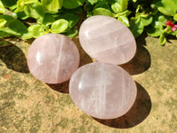 Polished Rose Quartz Palm Stones x 12 From Madagascar