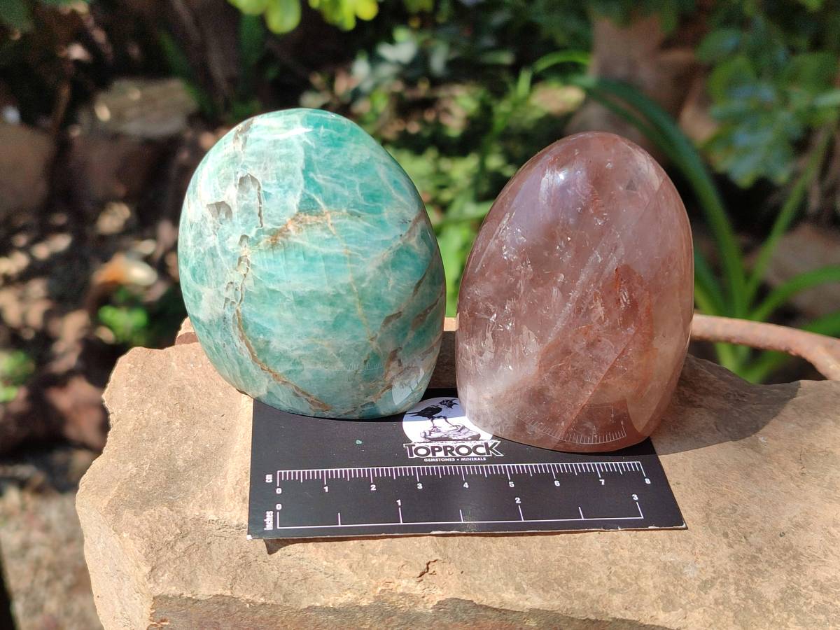 Polished Multi Mineral Standing Free Forms x 6 From Madagascar