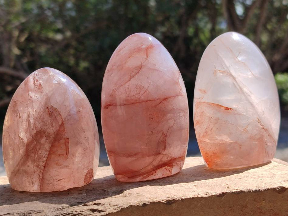 Polished Multi Mineral Standing Free Forms x 6 From Madagascar