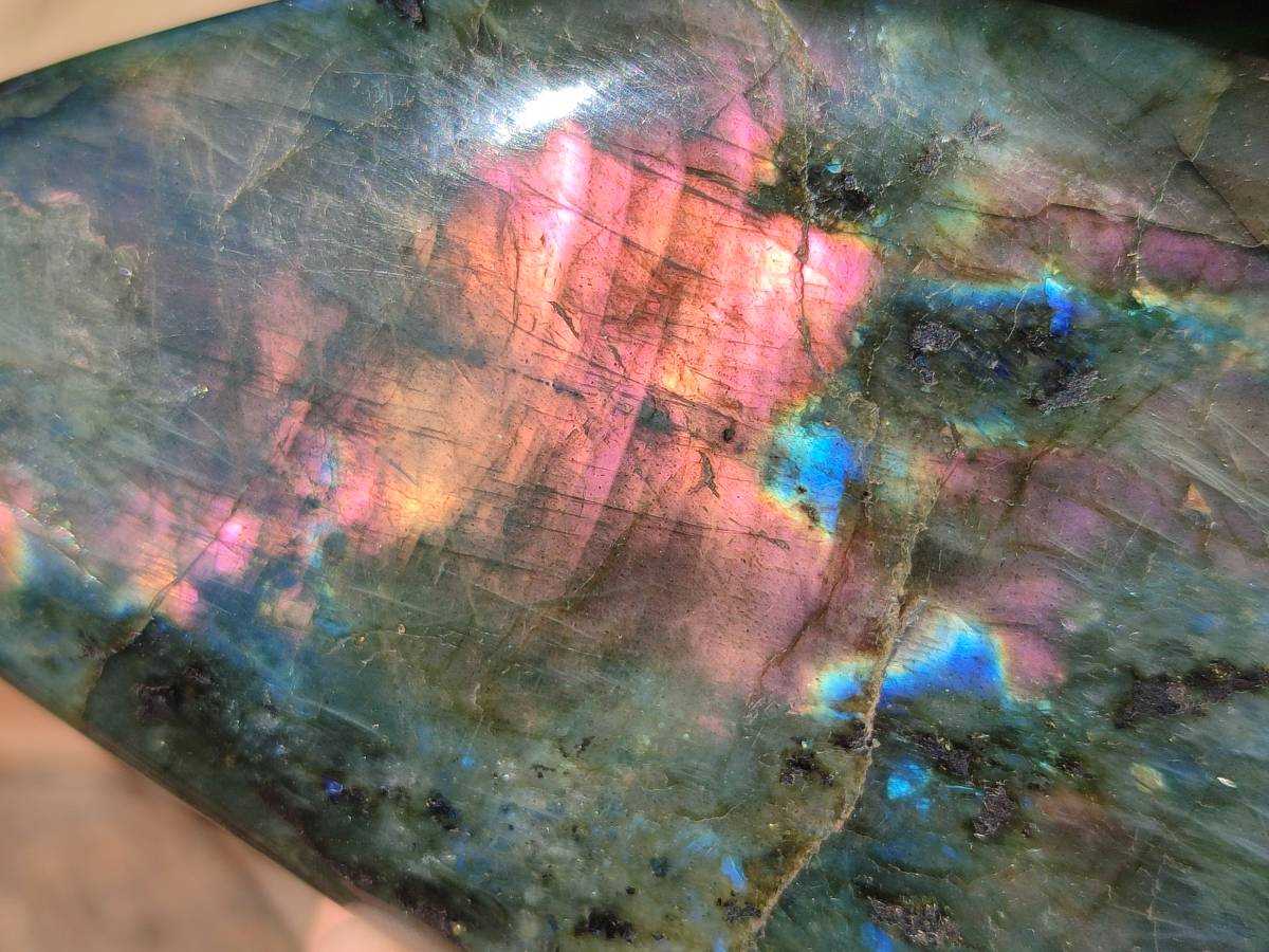 Polished Labradorite Standing Free Forms x 2 From Tulear, Madagascar