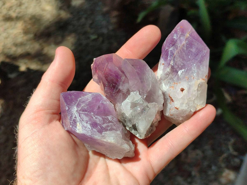 Natural Jacaranda Amethyst Quartz Crystals x 12 From Mumbwa, Zambia