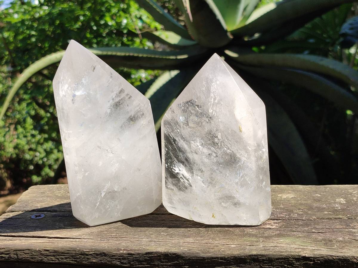 Polished Clear Quartz Crystals x 2 From Madagascar - Toprock Gemstones and Minerals 