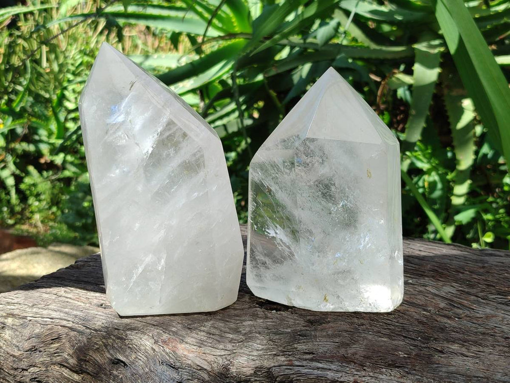 Polished Clear Quartz Crystals x 2 From Madagascar - Toprock Gemstones and Minerals 