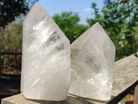 Polished Clear Quartz Crystals x 2 From Madagascar