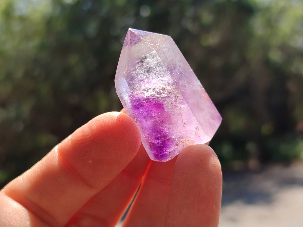 Polished Window Amethyst Crystals x 20 From Akansobe, Madagascar - Toprock Gemstones and Minerals 