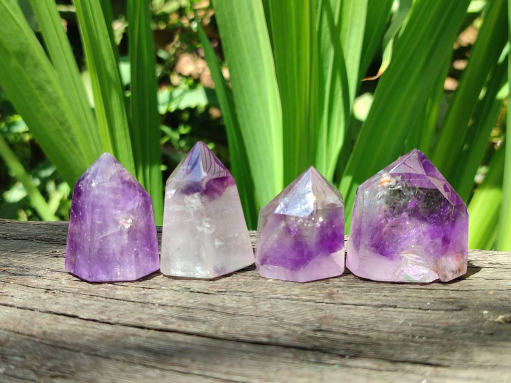 Polished Window Amethyst Crystals x 20 From Akansobe, Madagascar - Toprock Gemstones and Minerals 