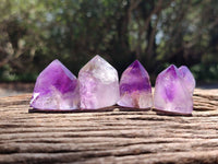 Polished Window Amethyst Crystals x 20 From Akansobe, Madagascar