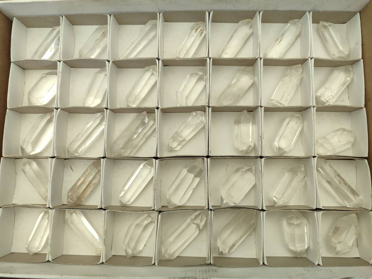 Polished Double Terminated Clear Quartz Crystals x 35 From Madagascar