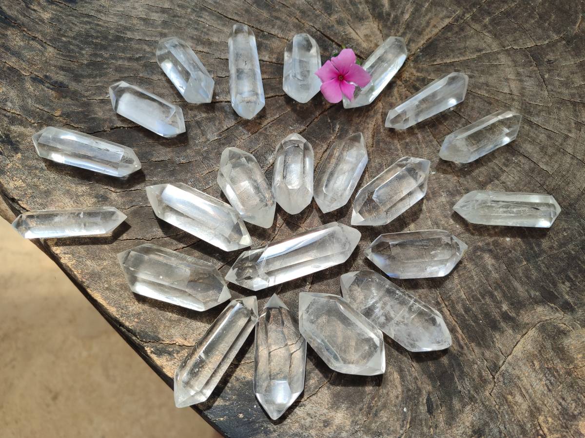 Polished Double Terminated Clear Quartz Crystals x 35 From Madagascar