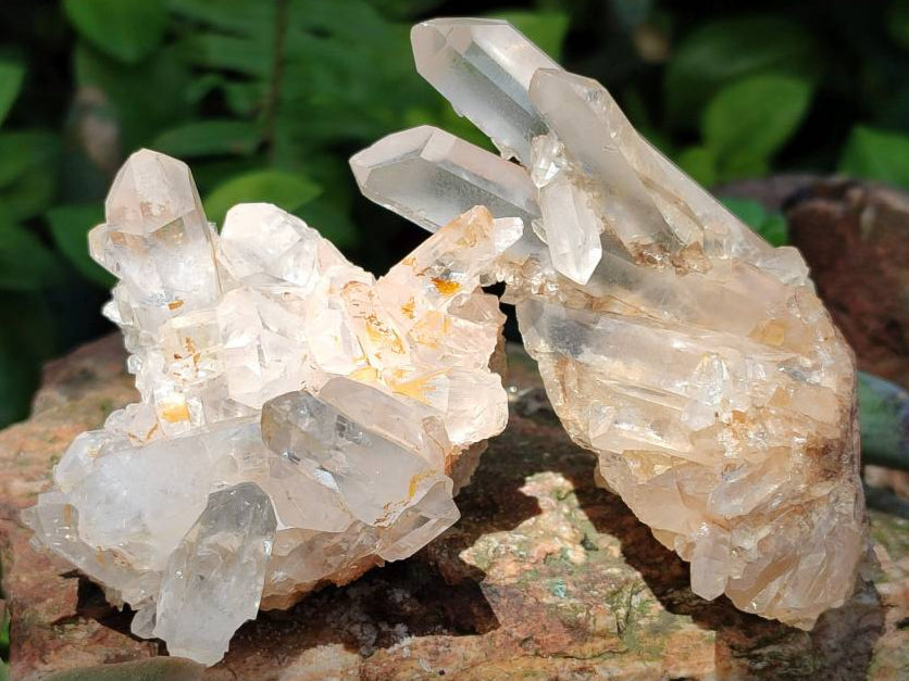 Natural Quartz Crystal Clusters x 12 From Madagascar
