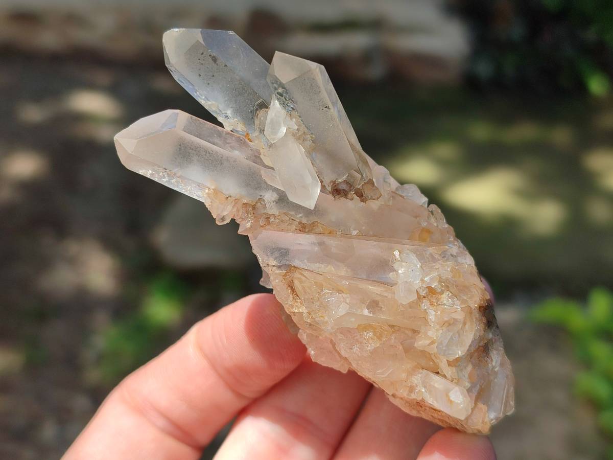Natural Quartz Crystal Clusters x 12 From Madagascar
