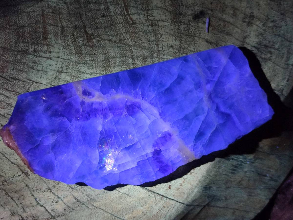 Polished On One Side Watermelon Fluorite Slices x 3 From Uis, Namibia