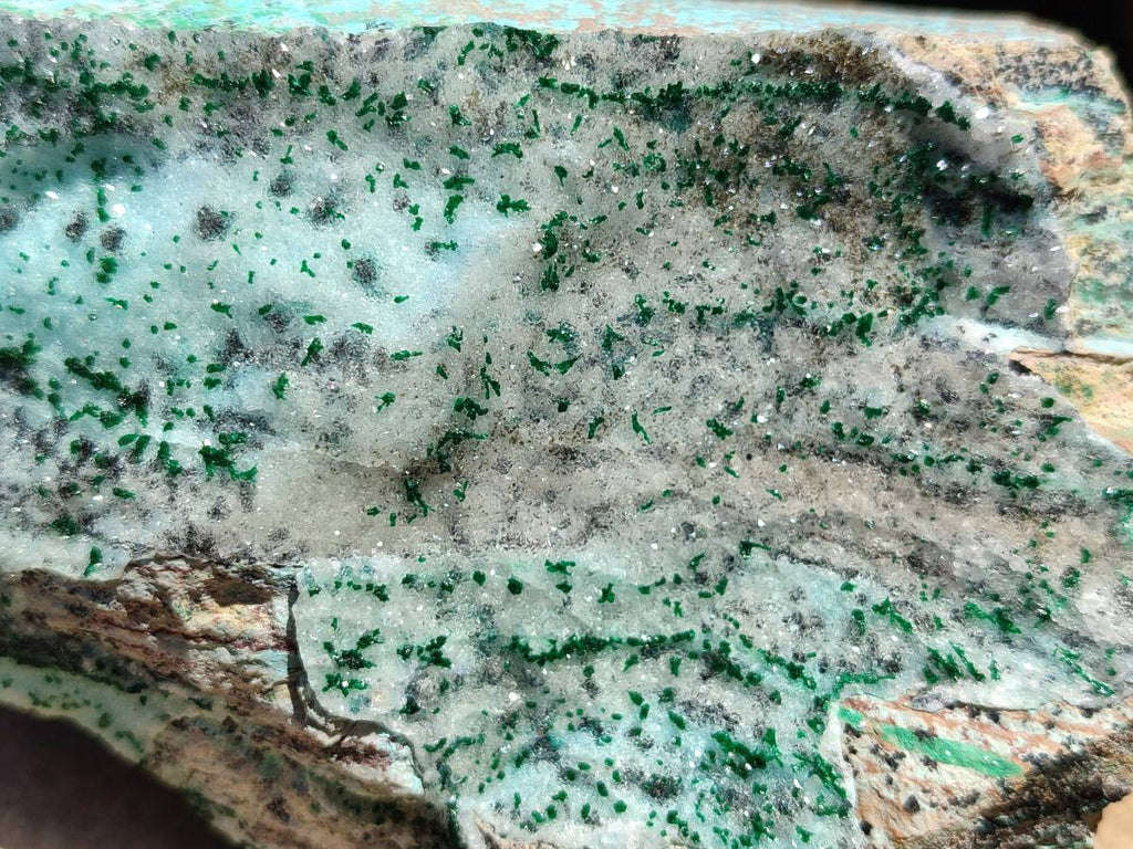 Natural Drusy Coated Chrysocolla with Malachite Crystals x 3 From Likasi, Congo