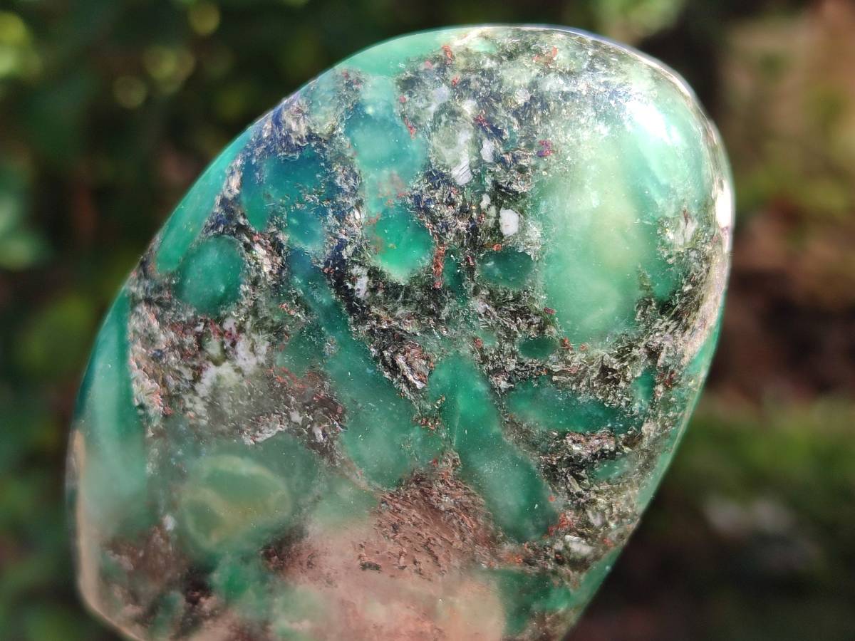 Polished Emerald Mica 'Mutokolite' Standing Free Forms x 4 From Mutoko, Zimbabwe