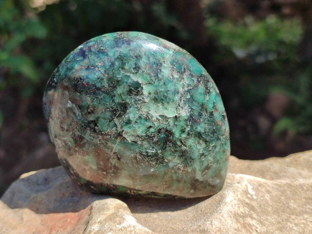 Polished Emerald Mica 'Mutokolite' Standing Free Forms x 4 From Mutoko, Zimbabwe