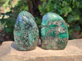 Polished Emerald Mica 'Mutokolite' Standing Free Forms x 4 From Mutoko, Zimbabwe