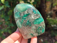 Polished Emerald Mica 'Mutokolite' Standing Free Forms x 4 From Mutoko, Zimbabwe
