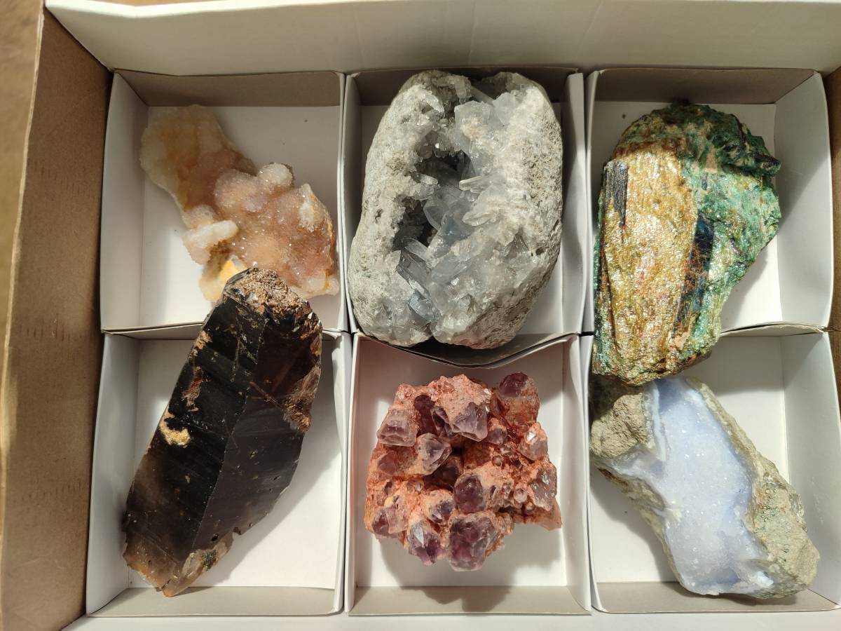 Natural Multi Mineral Specimens x 6 From Southern Africa