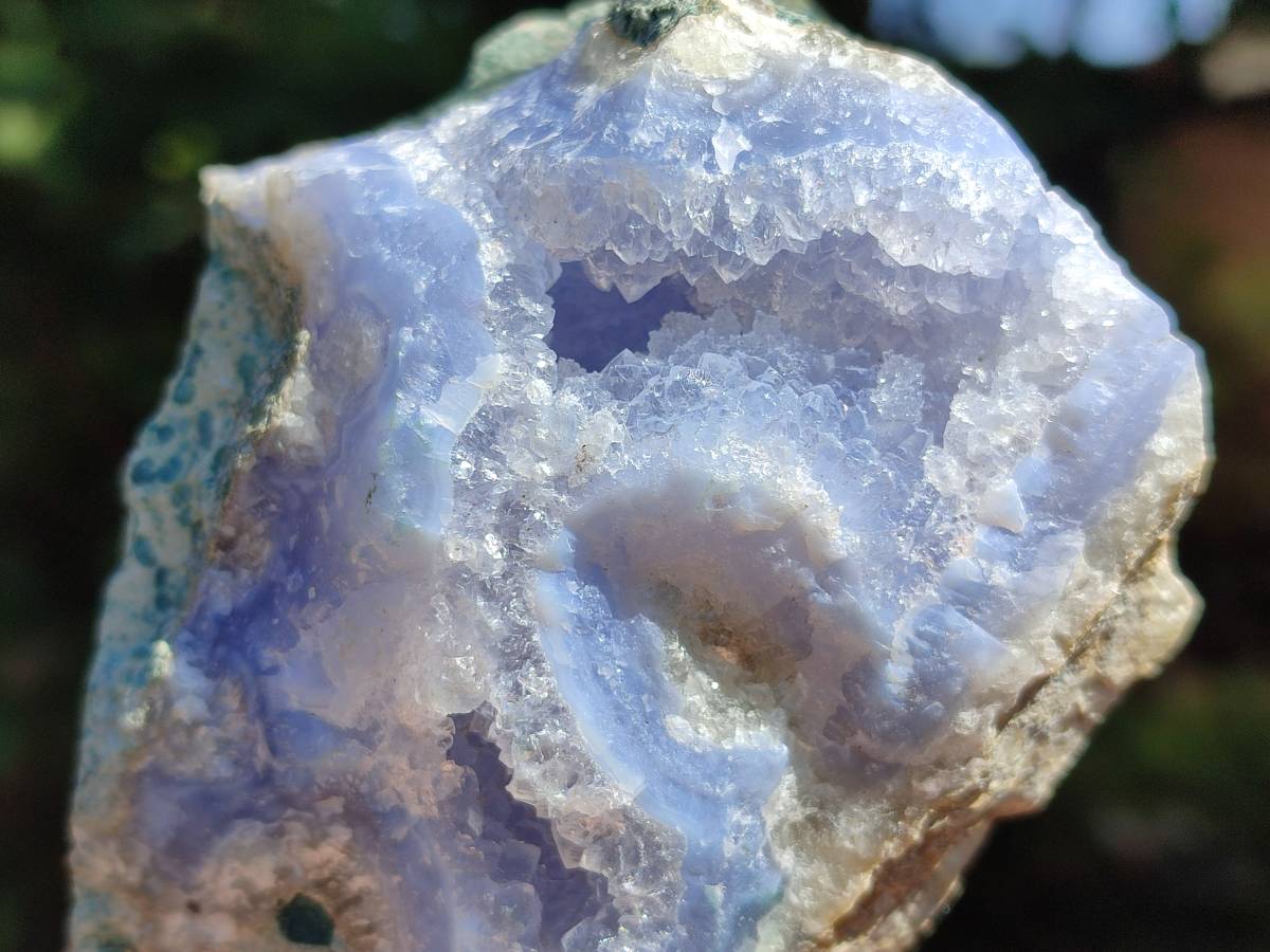 Natural Blue Lace Agate Geode Specimens x 6 From Nsanje, Malawi