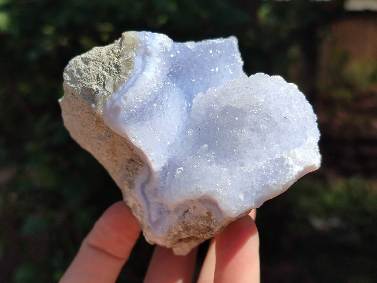 Natural Blue Lace Agate Geode Specimens x 6 From Nsanje, Malawi