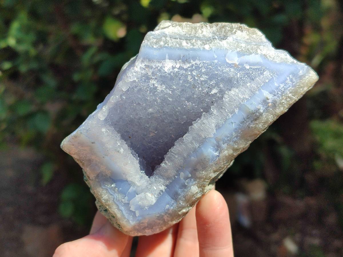 Natural Blue Lace Agate Geode Specimens x 6 From Nsanje, Malawi