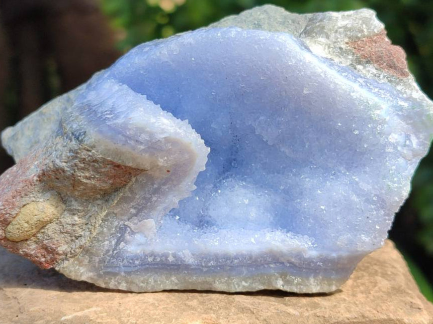 Natural Blue Lace Agate Geode Specimens x 6 From Nsanje, Malawi