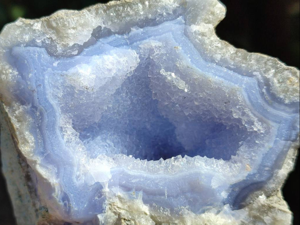 Natural Blue Lace Agate Geode Specimens x 6 From Nsanje, Malawi