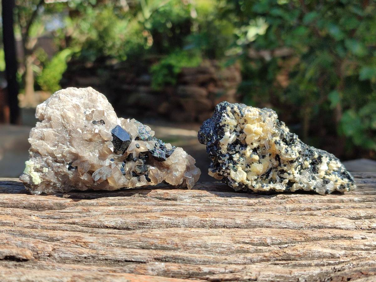 Natural Schorl Black Tourmaline Specimens x 6 From Erongo, Namibia