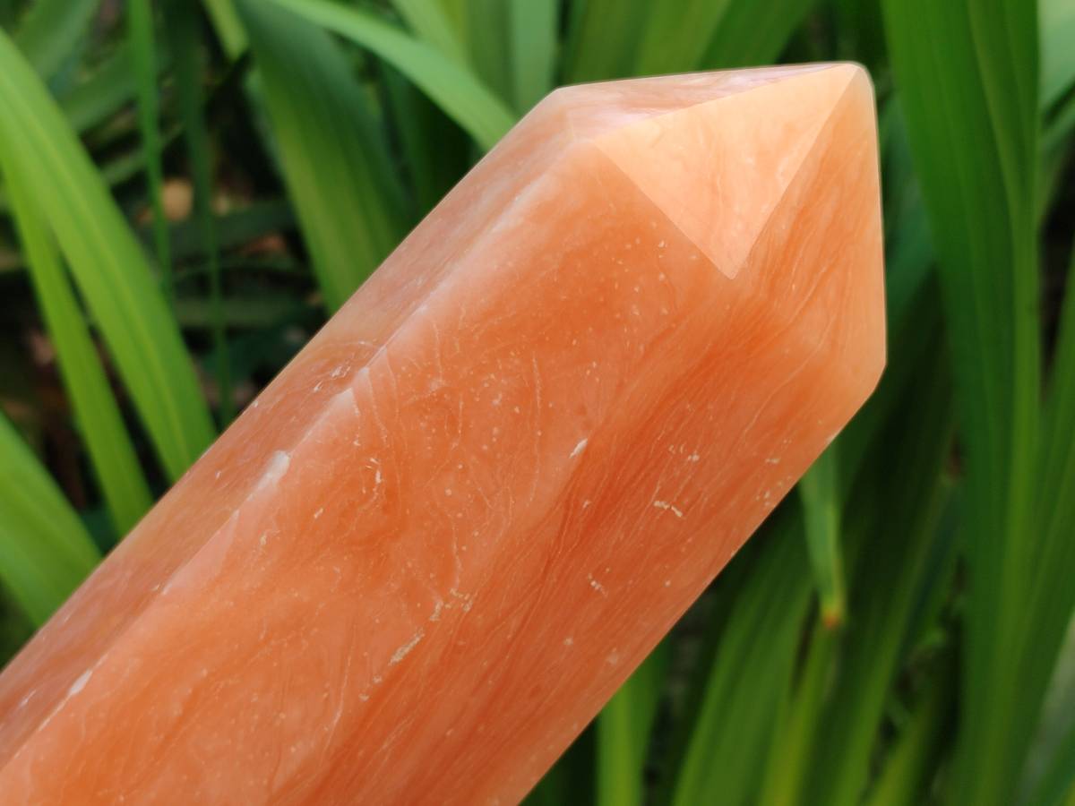 Polished Orange Twist Calcite Tower x 1 From Maevantanana, Madagascar
