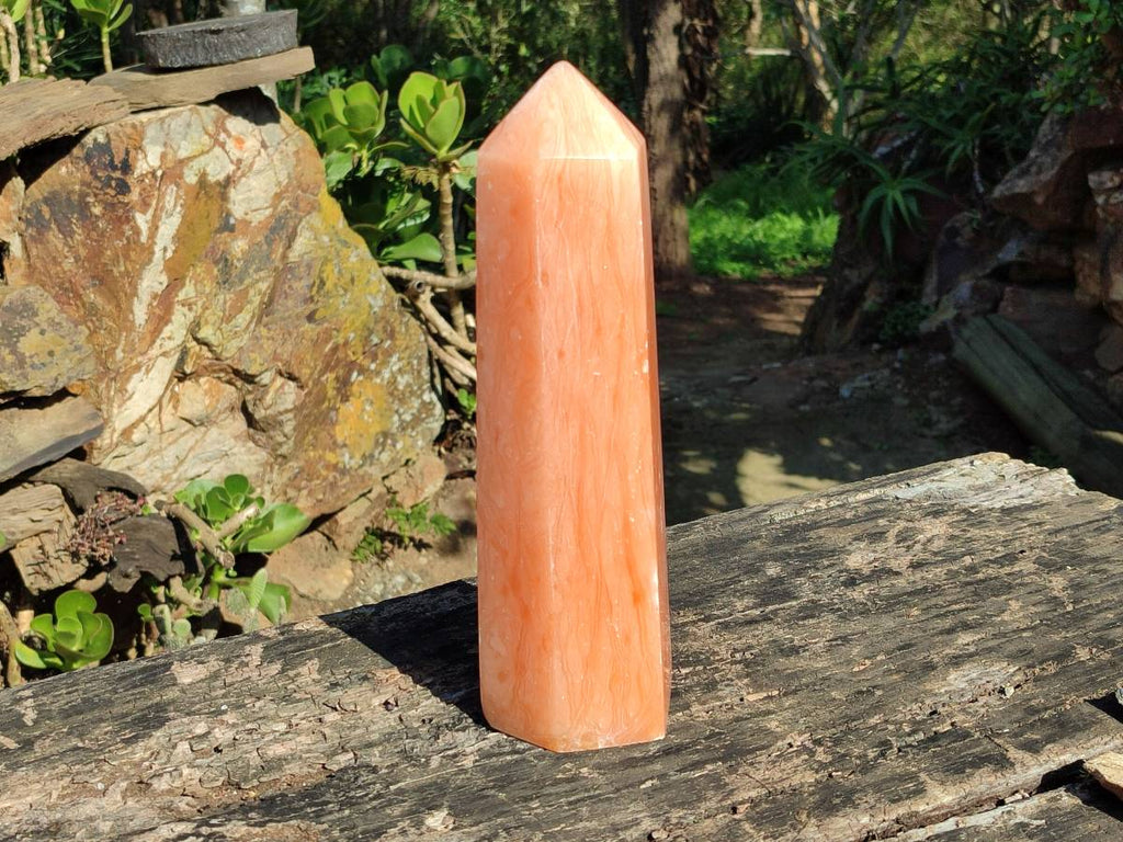 Polished Orange Twist Calcite Tower x 1 From Maevantanana, Madagascar