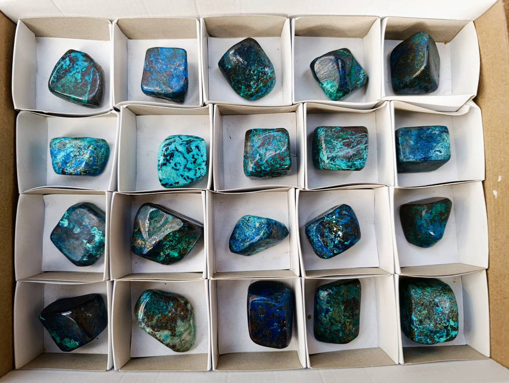 Polished Shattuckite Free Forms x 20 From Congo - Toprock Gemstones and Minerals 
