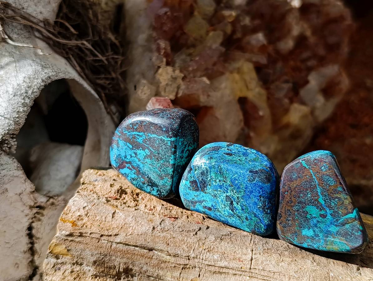 Polished Shattuckite Free Forms x 20 From Congo - Toprock Gemstones and Minerals 