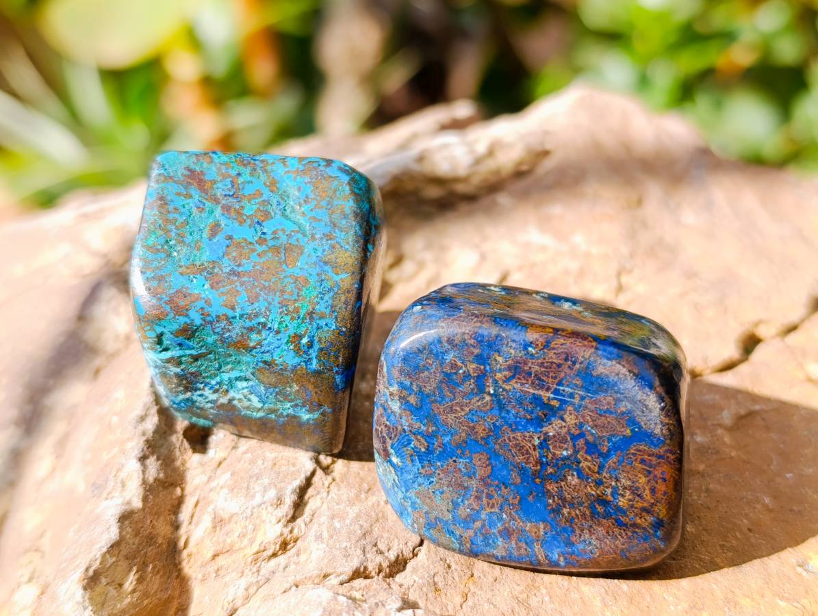 Polished Shattuckite Free Forms x 20 From Congo