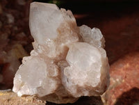 Natural Small Smokey Phantom Quartz Clusters x 3 From Luena, Congo
