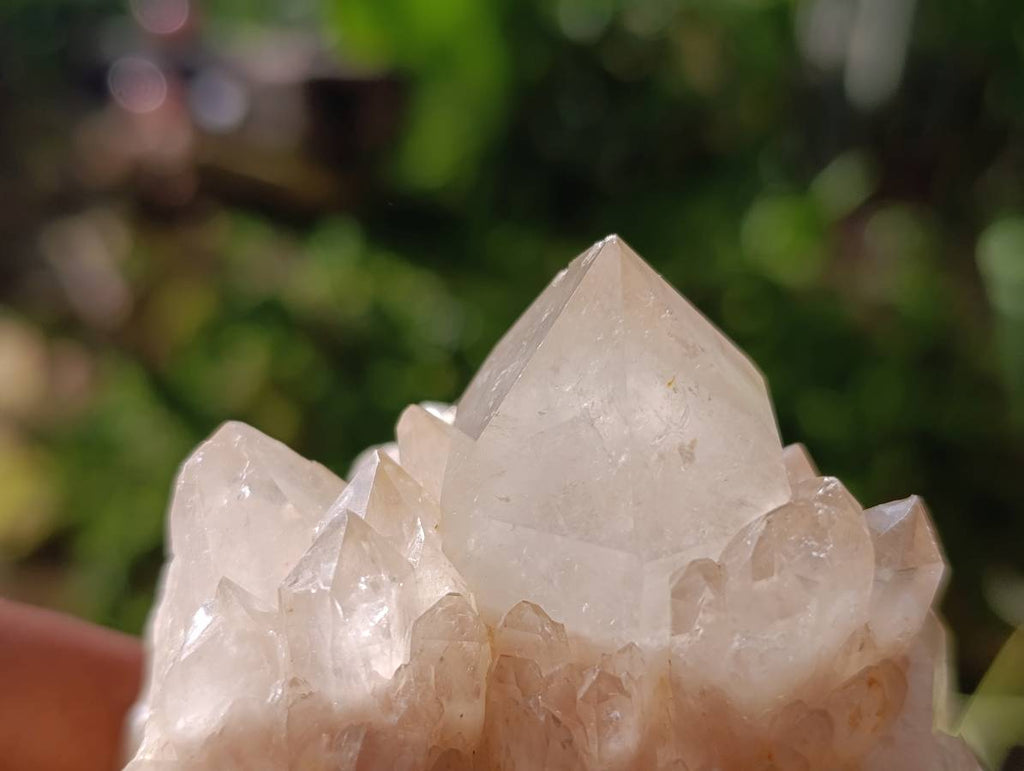 Natural Small Smokey Phantom Quartz Clusters x 3 From Luena, Congo