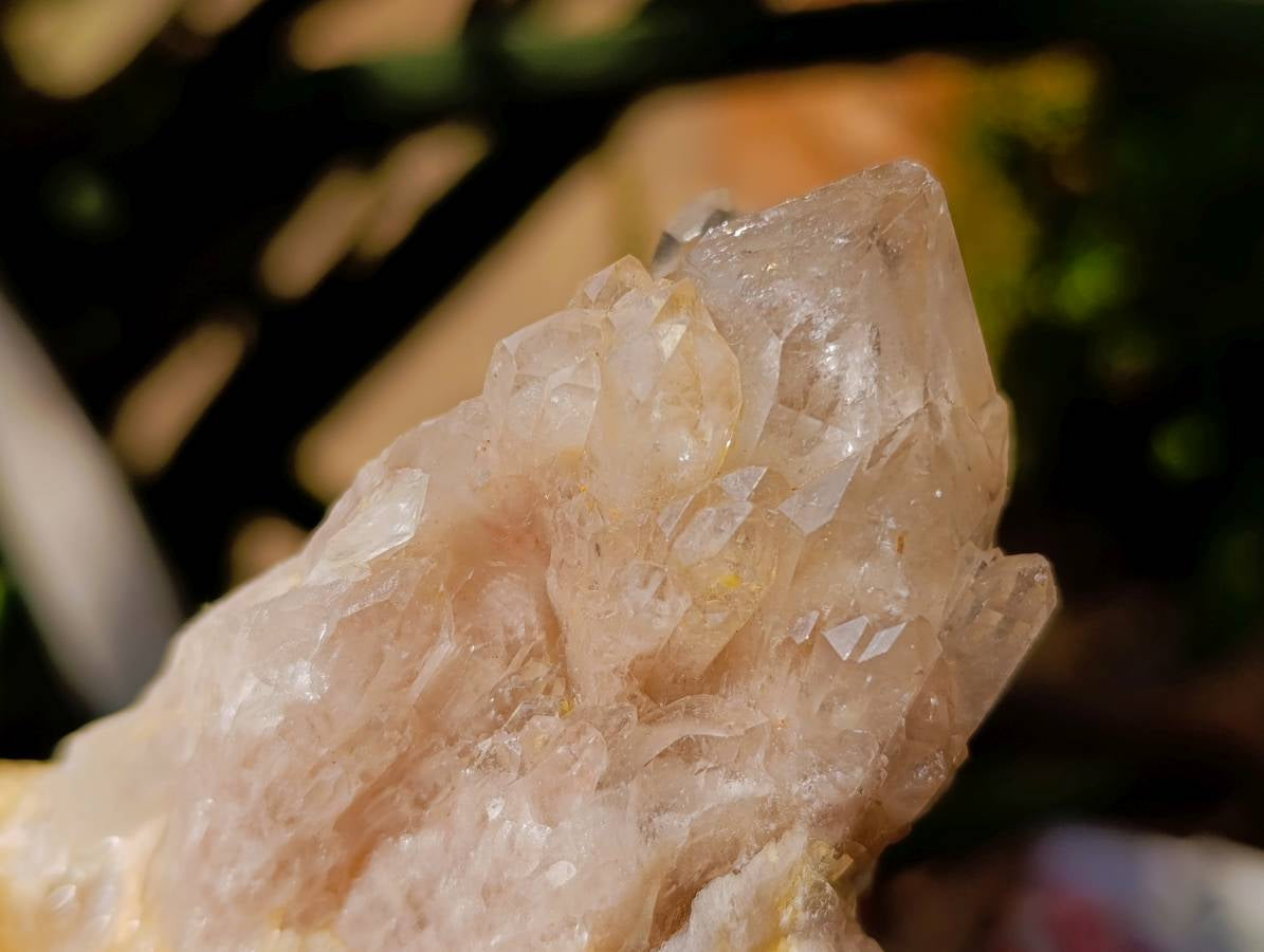 Natural Small Smokey Phantom Quartz Clusters x 3 From Luena, Congo