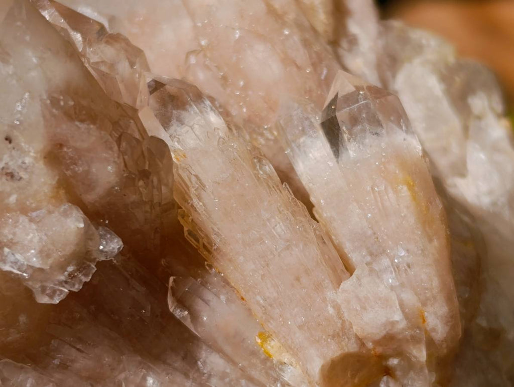 Natural Small Smokey Phantom Quartz Clusters x 3 From Luena, Congo