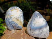 Polished Dendritic Opal Standing Free Forms x 6 From Moralambo, Madagascar