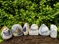 Polished Dendritic Opal Standing Free Forms x 6 From Moralambo, Madagascar