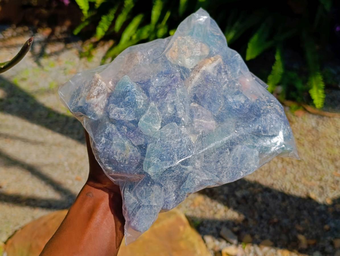 Natural Watermelon Fluorite Cobbed Specimens x 67 From Uis, Namibia