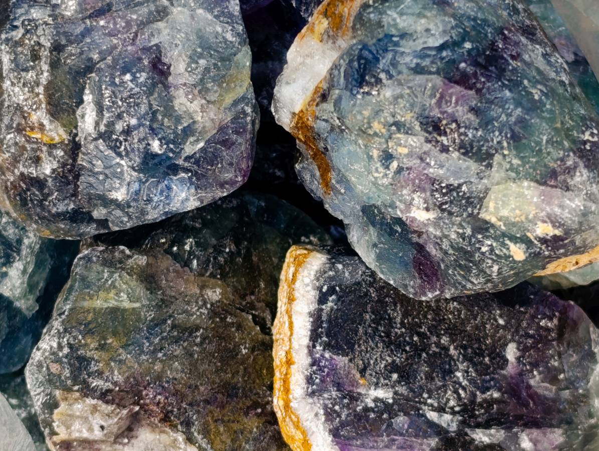 Natural Watermelon Fluorite Cobbed Specimens x 67 From Uis, Namibia