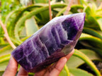Polished Chevron Amethyst Crystal Points x 3 From Madagascar