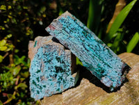 Natural Drusy Coated Chrysocolla On Dolomite Specimens x 4 From Likasi, Congo