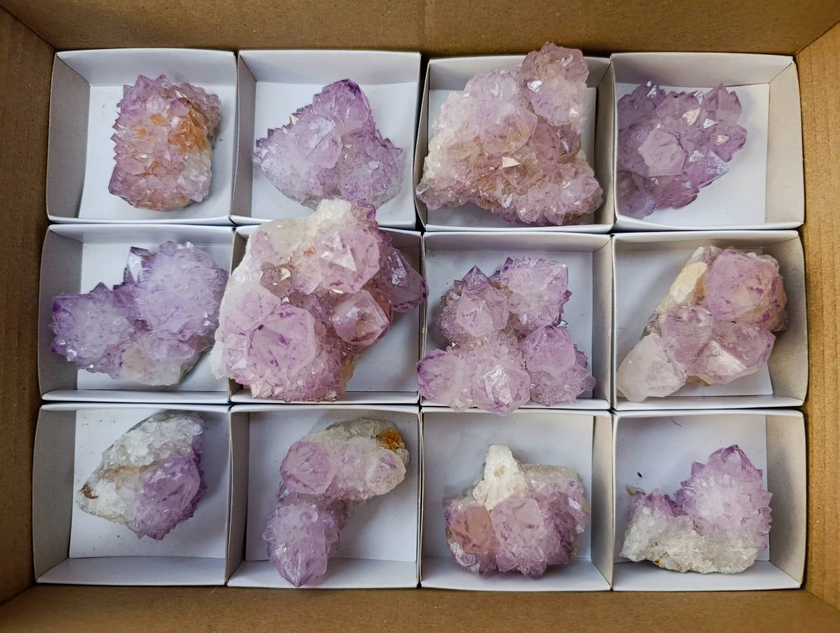 Natural Sunburst Amethyst Spirit Clusters x 12 From Boekenhouthoek, South Africa