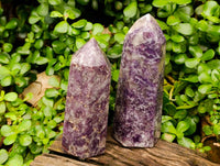 Polished Lepidolite Crystal Towers x 2 From Madagascar