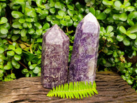 Polished Lepidolite Crystal Towers x 2 From Madagascar